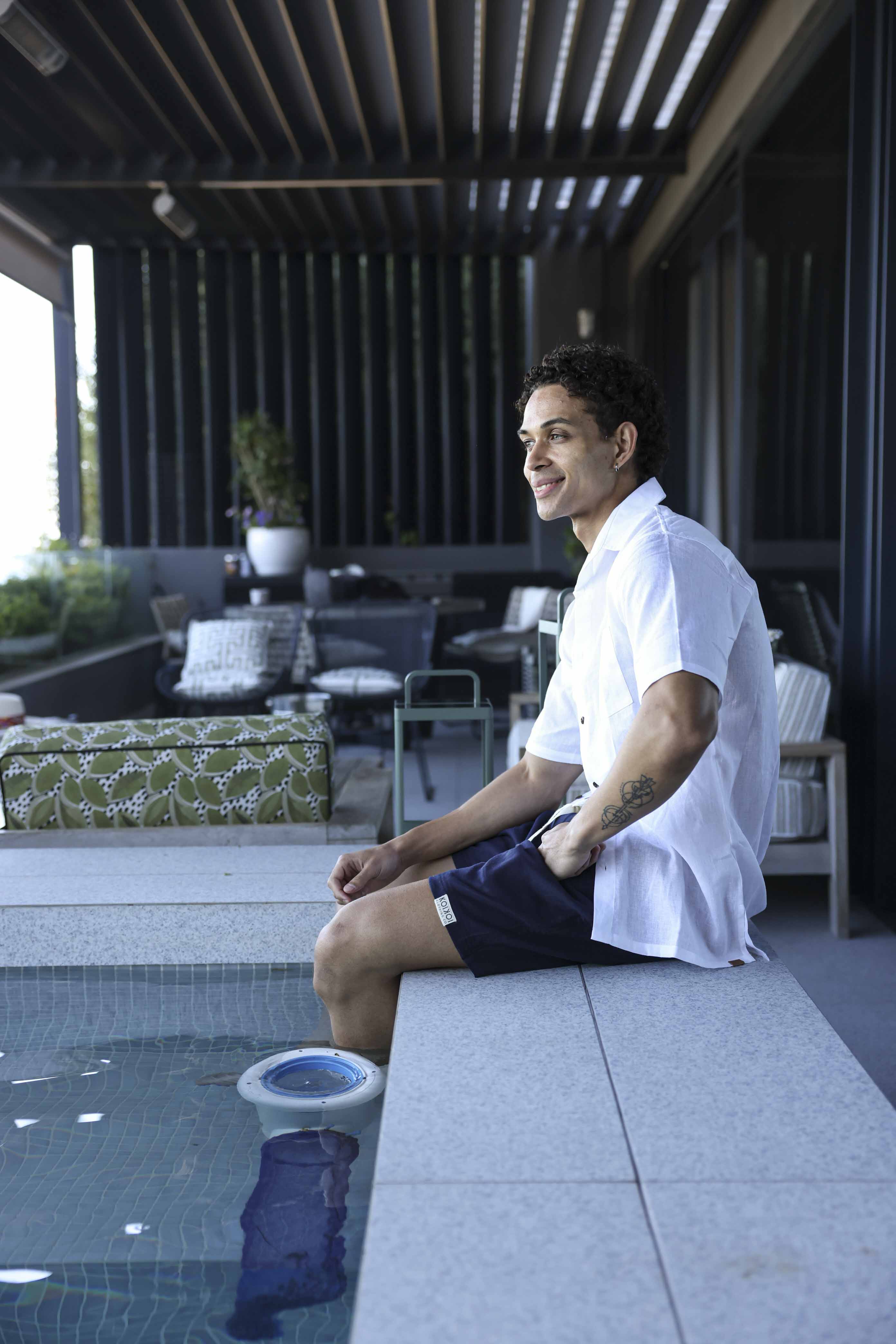 Mens Linen Shorts - Navy Blue