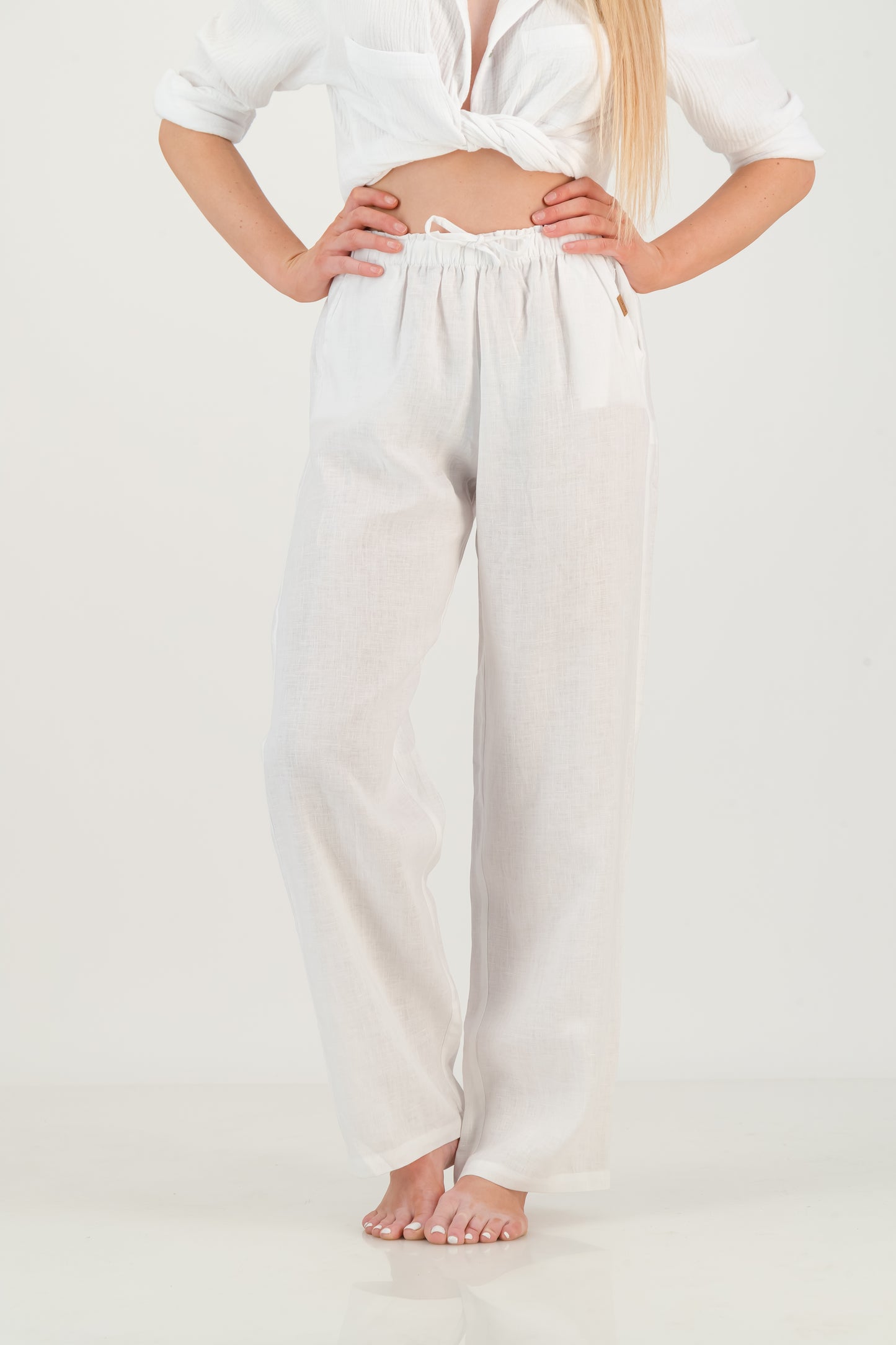 Linen Trousers - White
