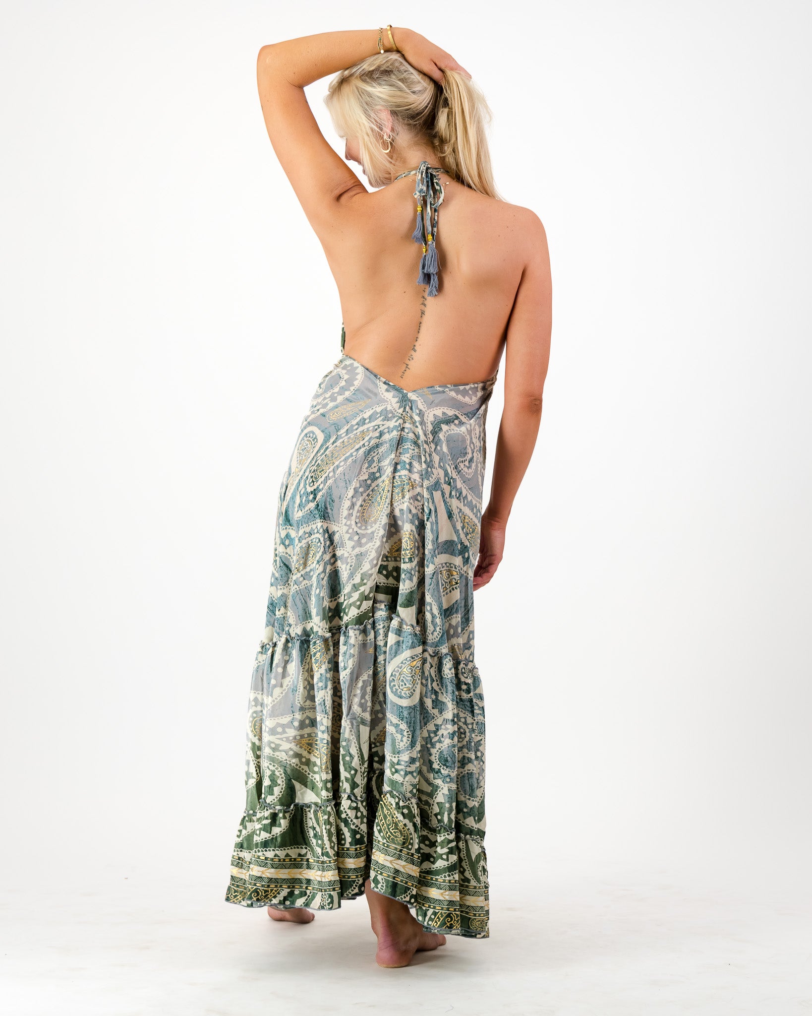 Solstice Halter Dress - Sage Maxi