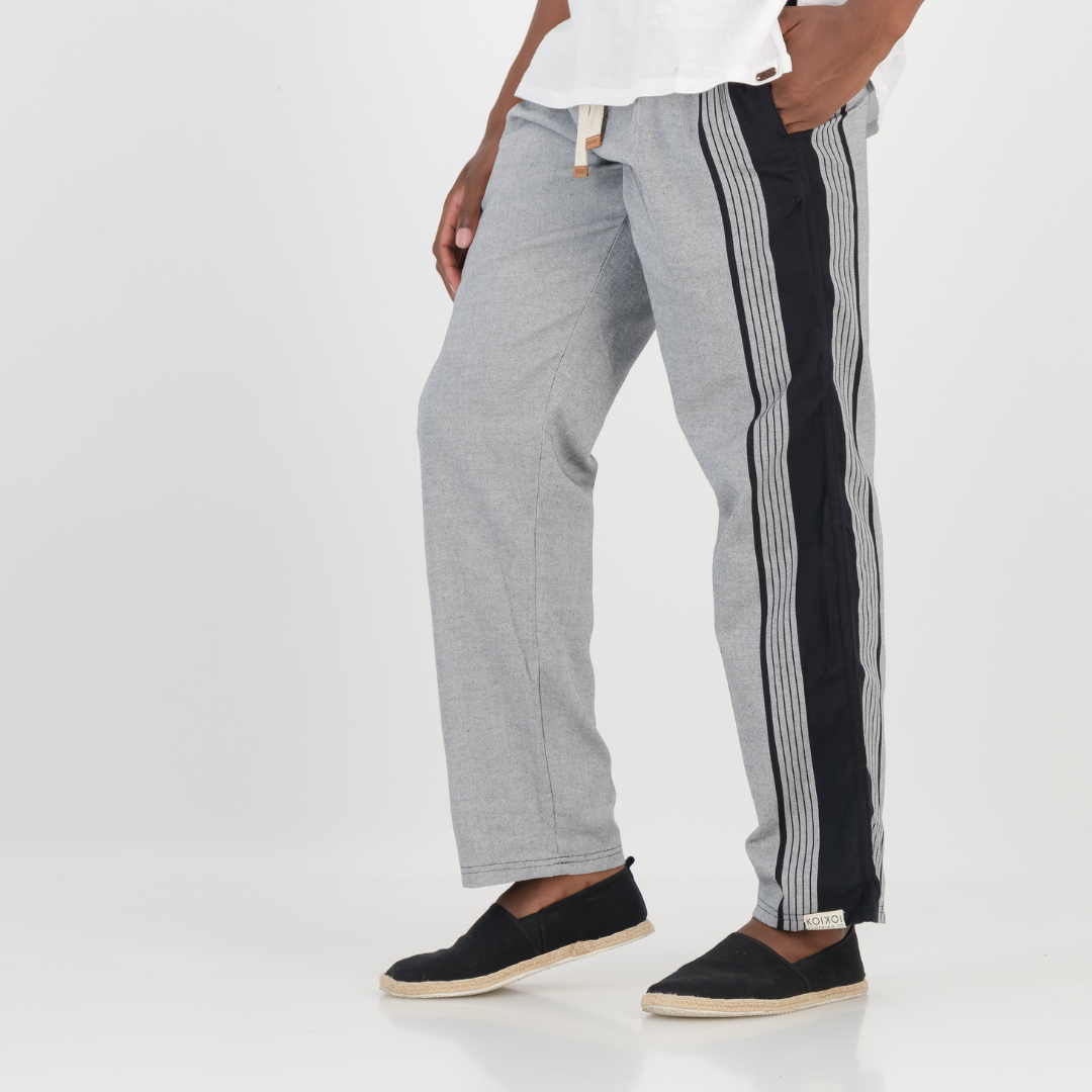 Regular Fit Trousers - Grey & Black