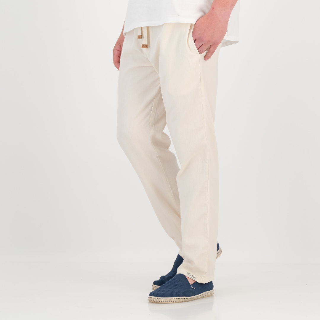 Tailored Fit Trousers - Solid Cream