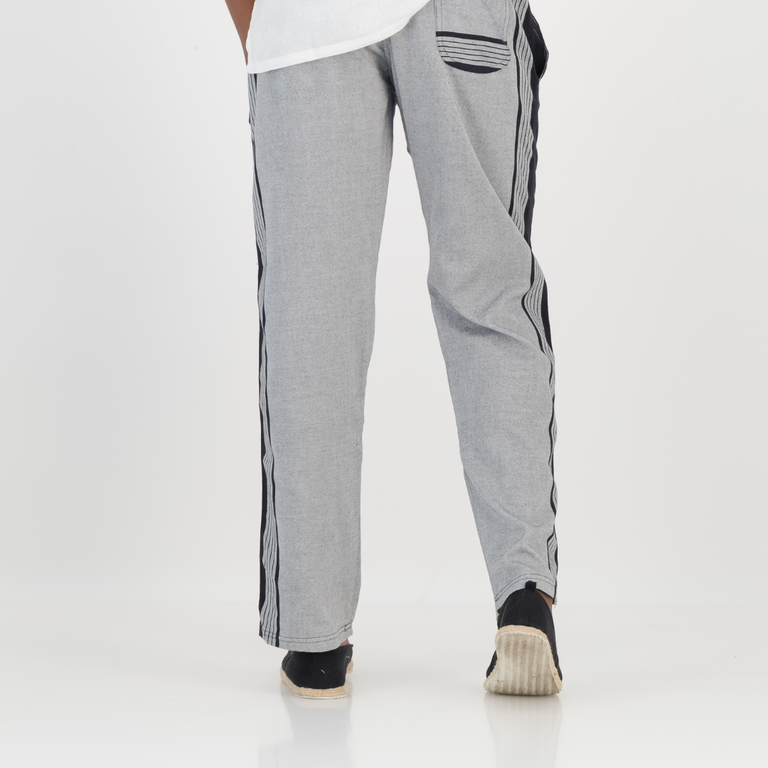 Regular Fit Trousers - Grey & Black
