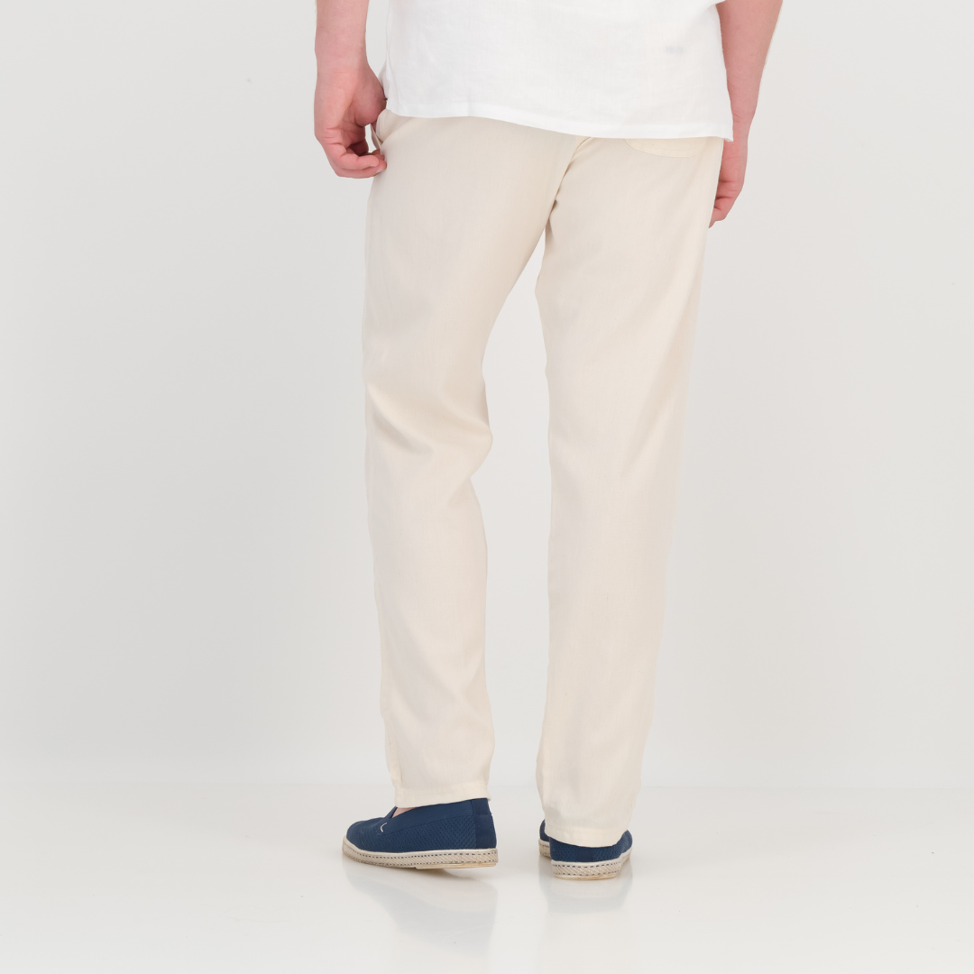 Tailored Fit Trousers - Solid Cream