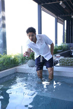 Mens Linen Shorts - Navy Blue