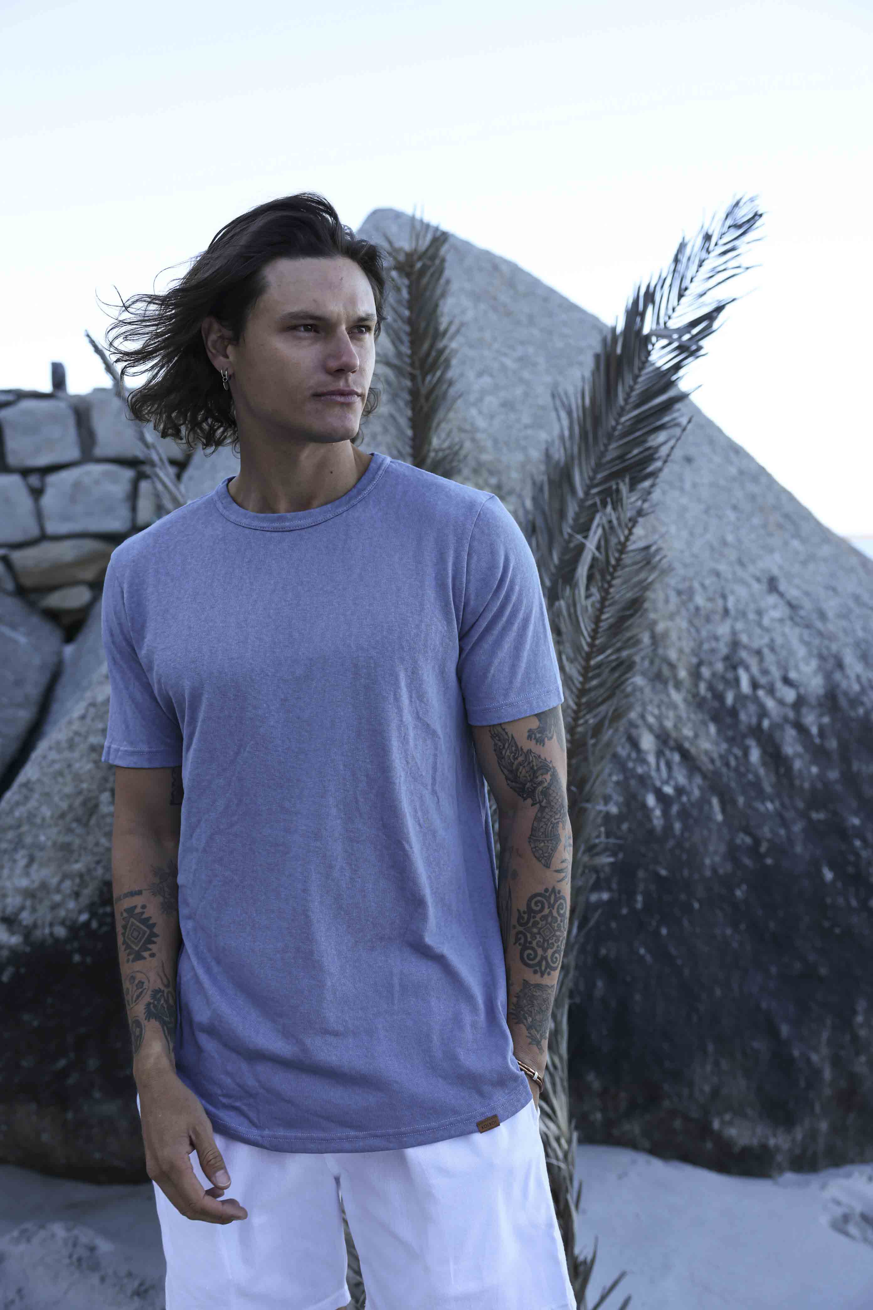 Cool Touch Cotton T-Shirt - Denim