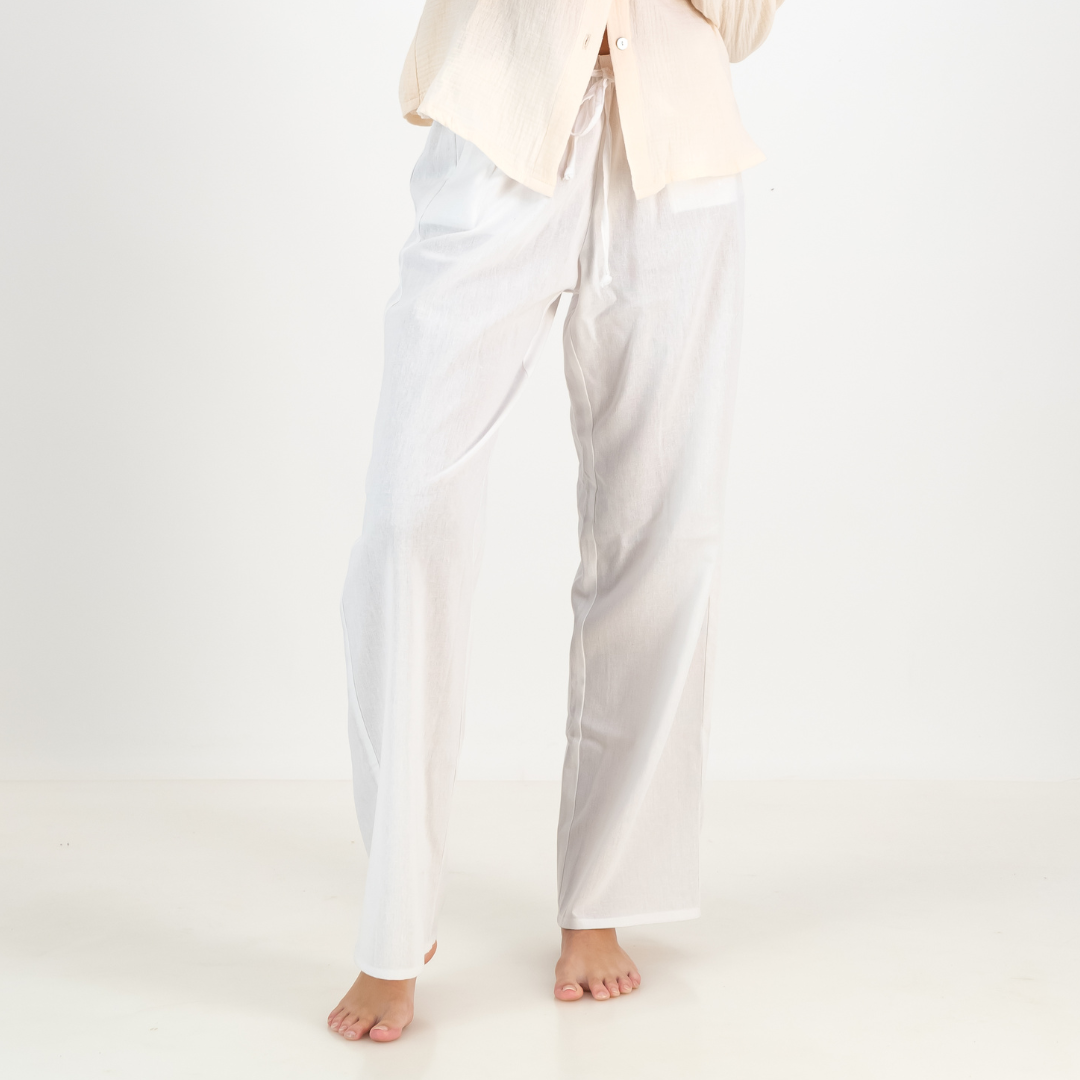 Linen Trousers - White