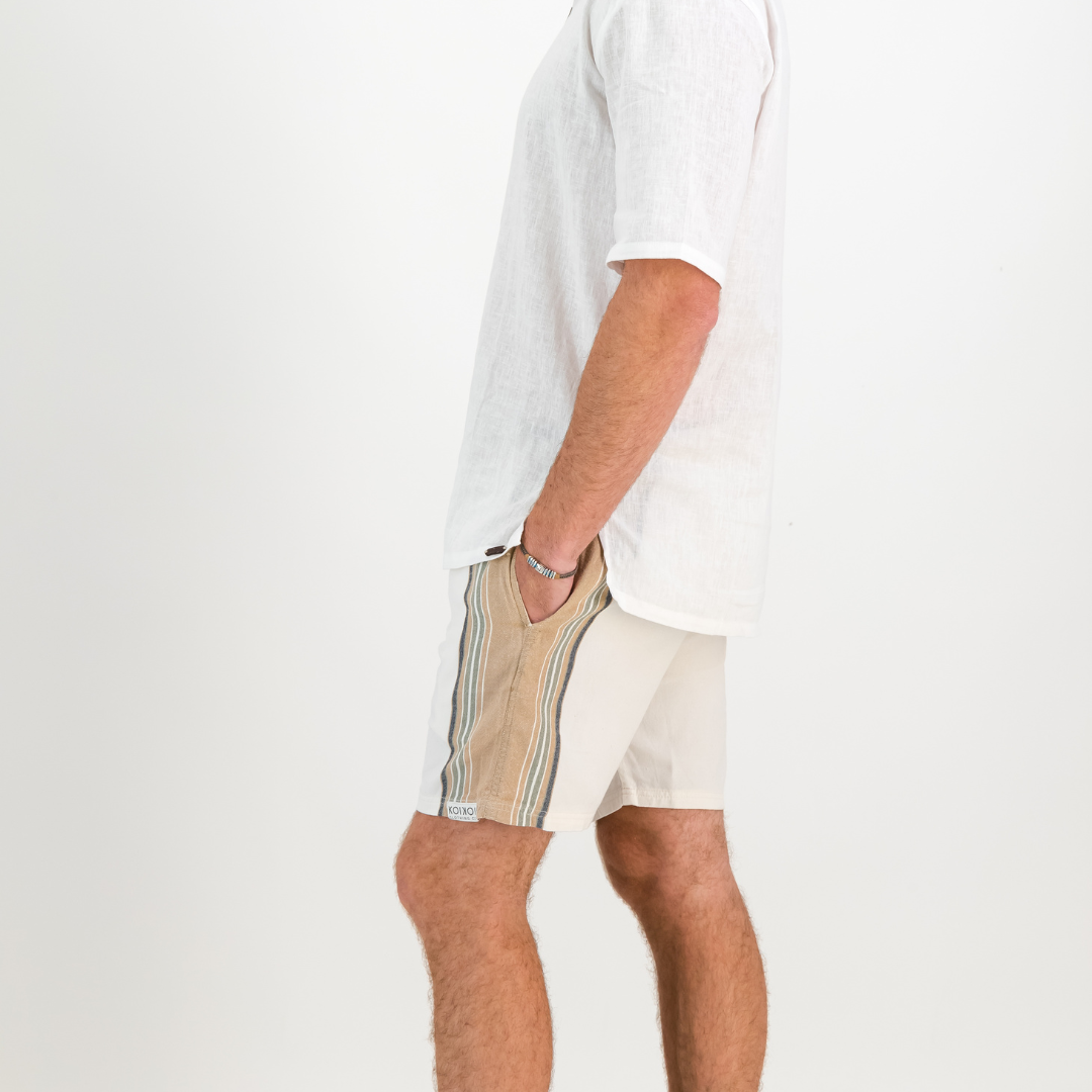 Hipster Shorts - Cream & Tan