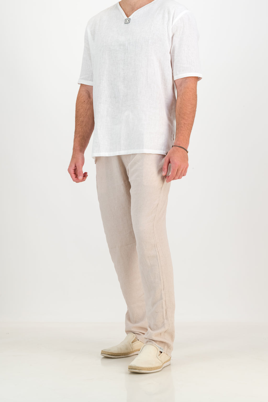 Mens Linen Trousers - Natural