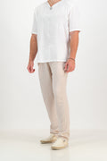 Mens Linen Trousers - Natural