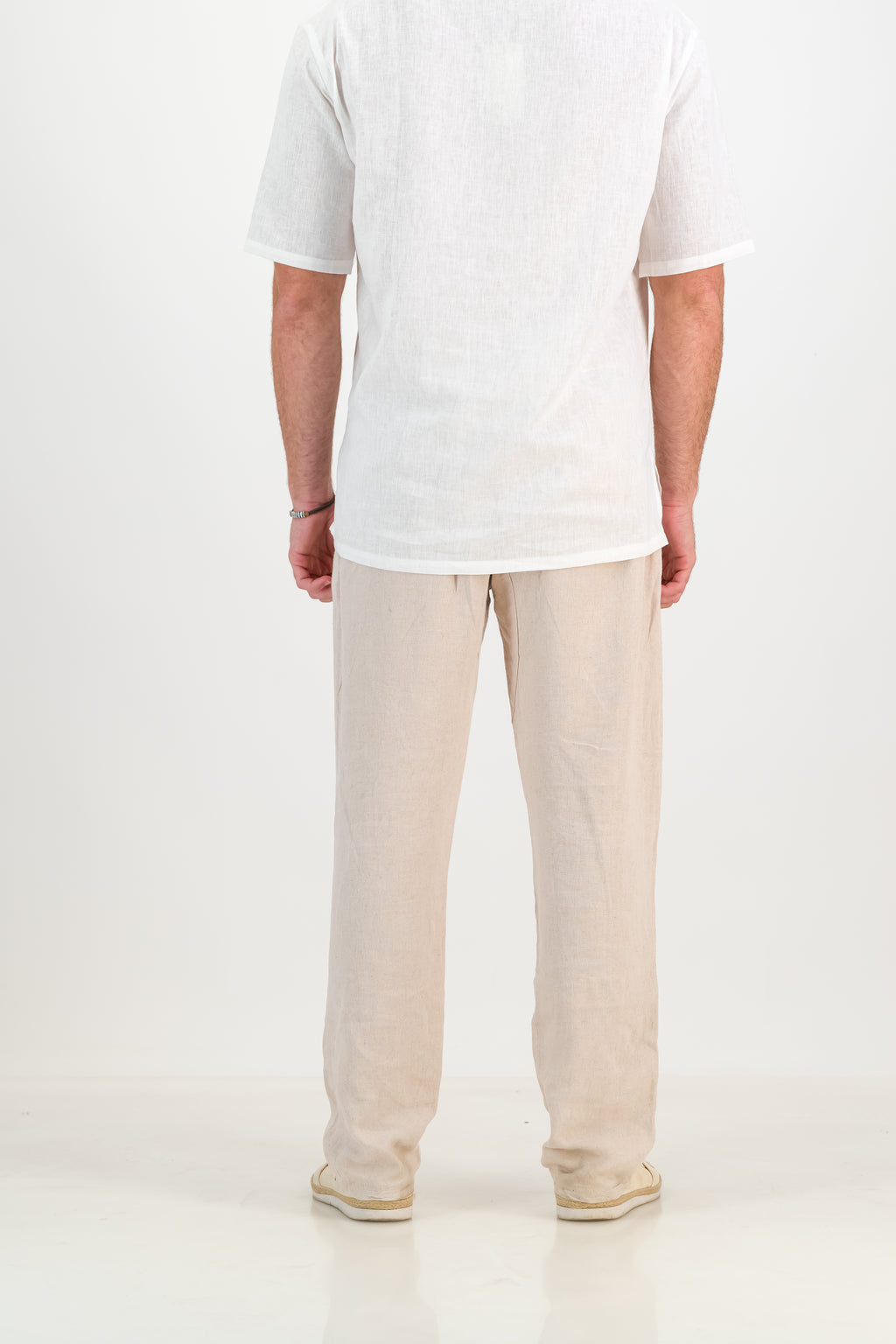 Mens Linen Trousers - Natural
