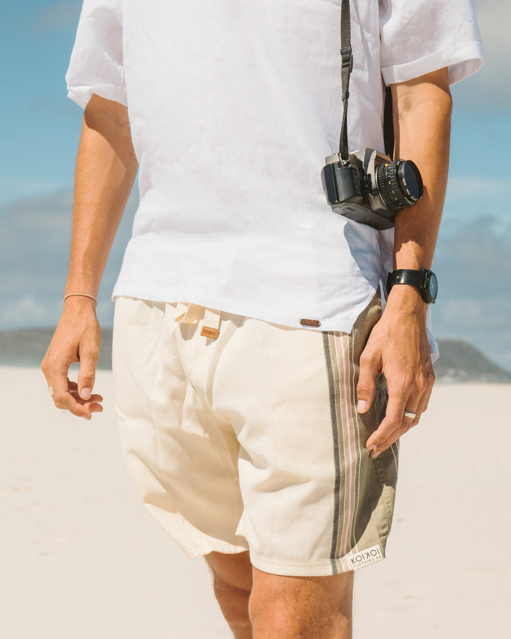 Regular Fit Shorts - Olive & Cream