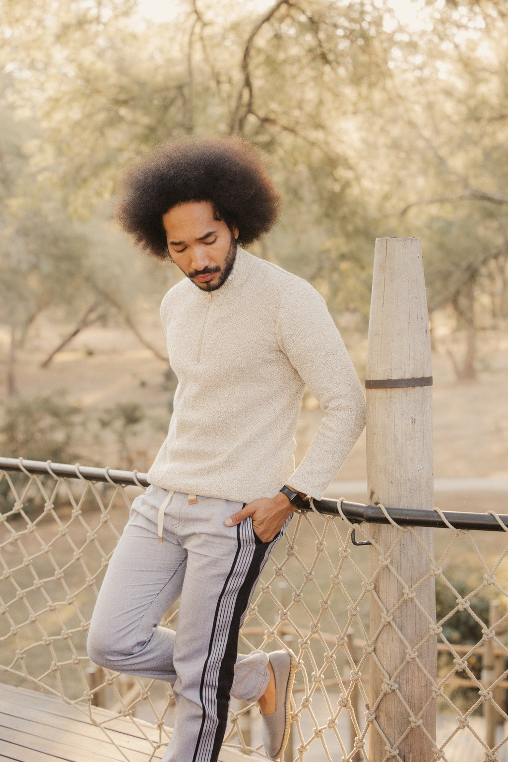 Mens Turtleneck Pullover - Natural