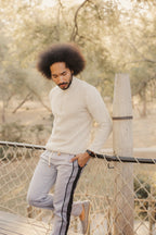 Mens Turtleneck Pullover - Natural