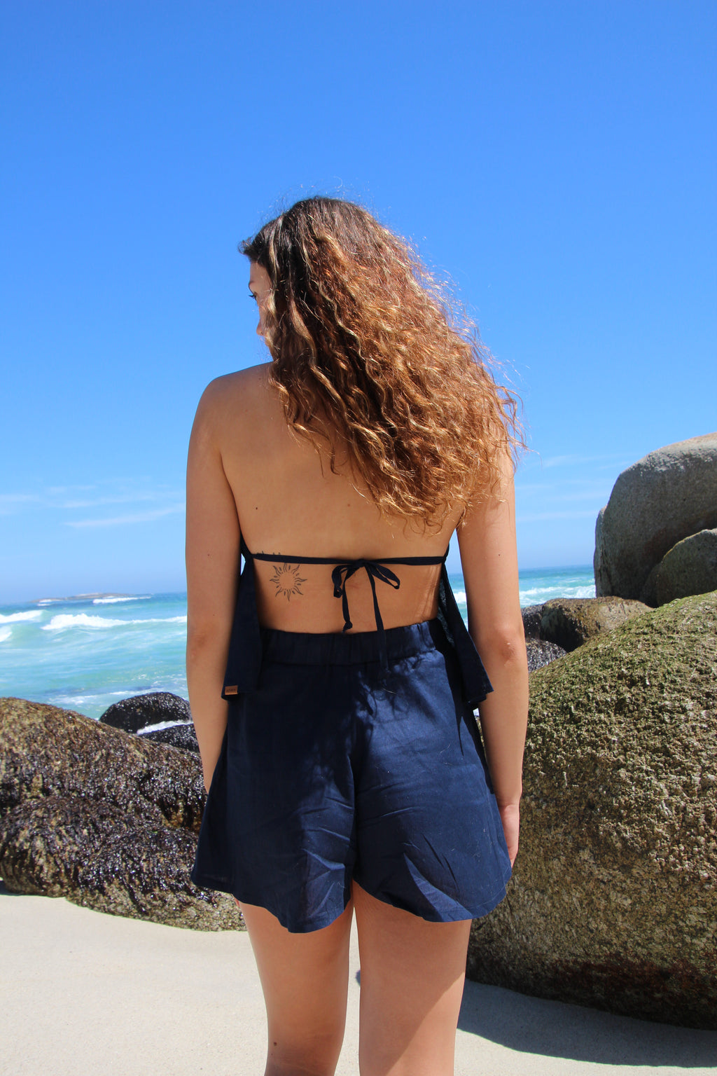 Callie Top - Navy Linen