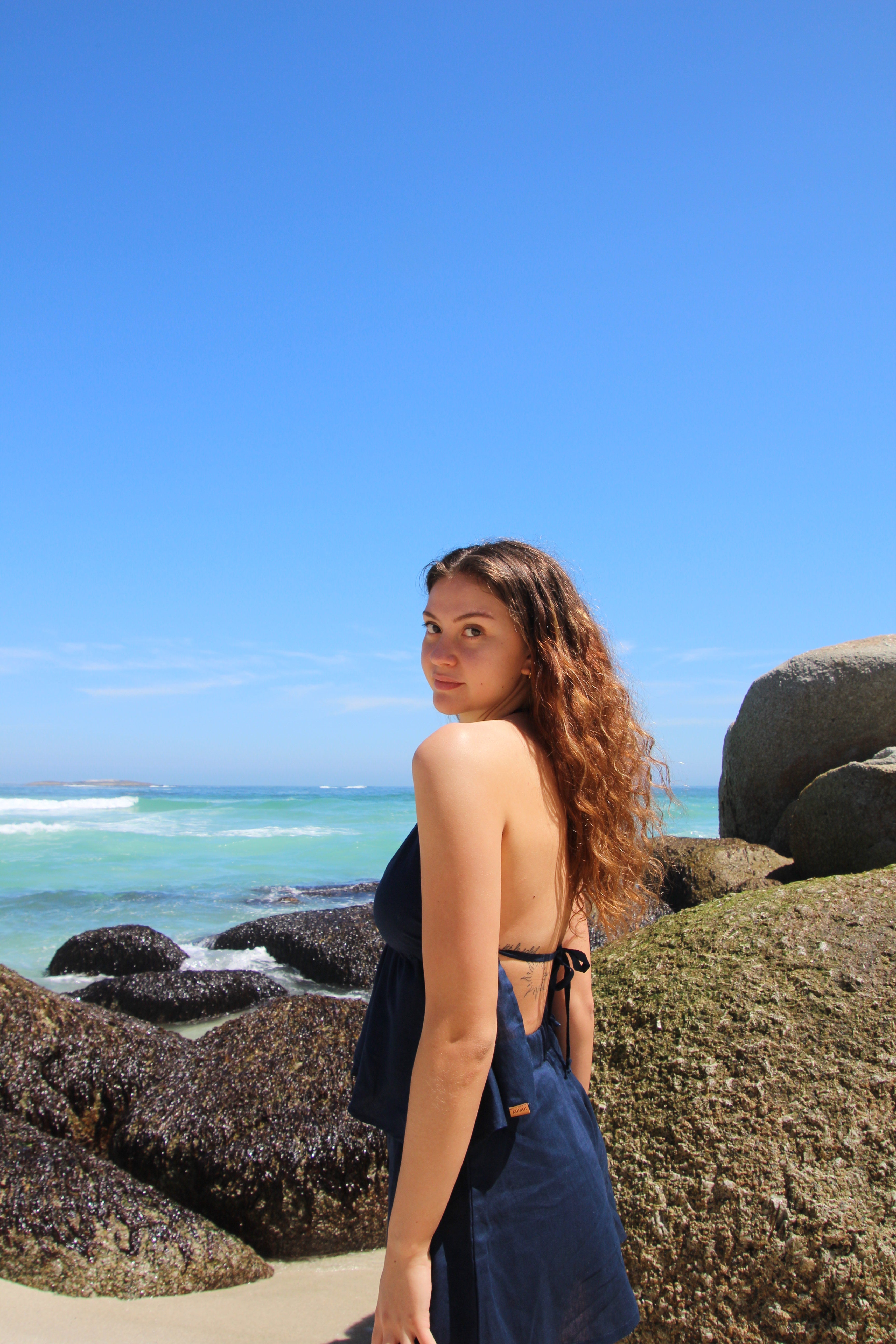 Callie Top - Navy Linen