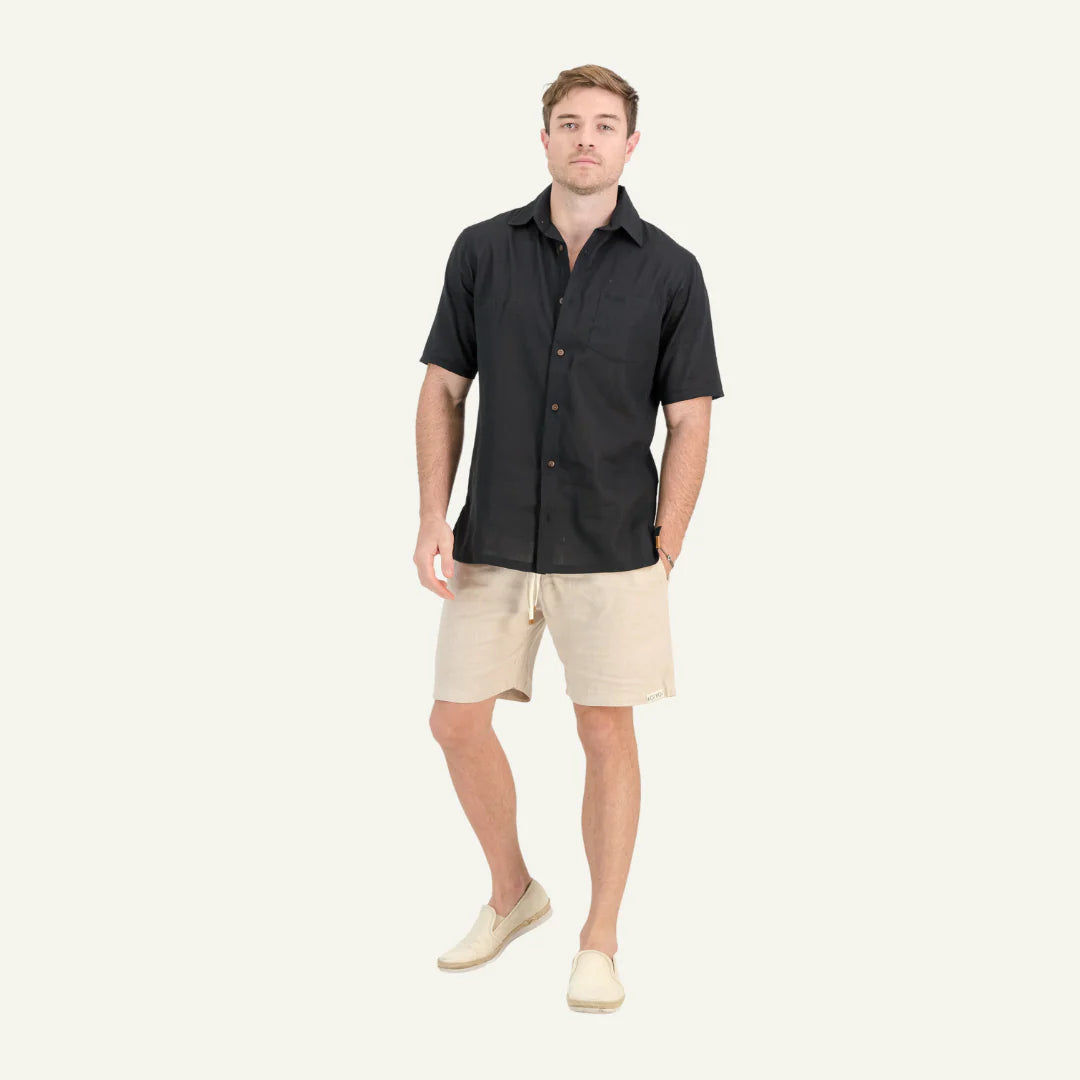 Mens Linen Shorts - Natural