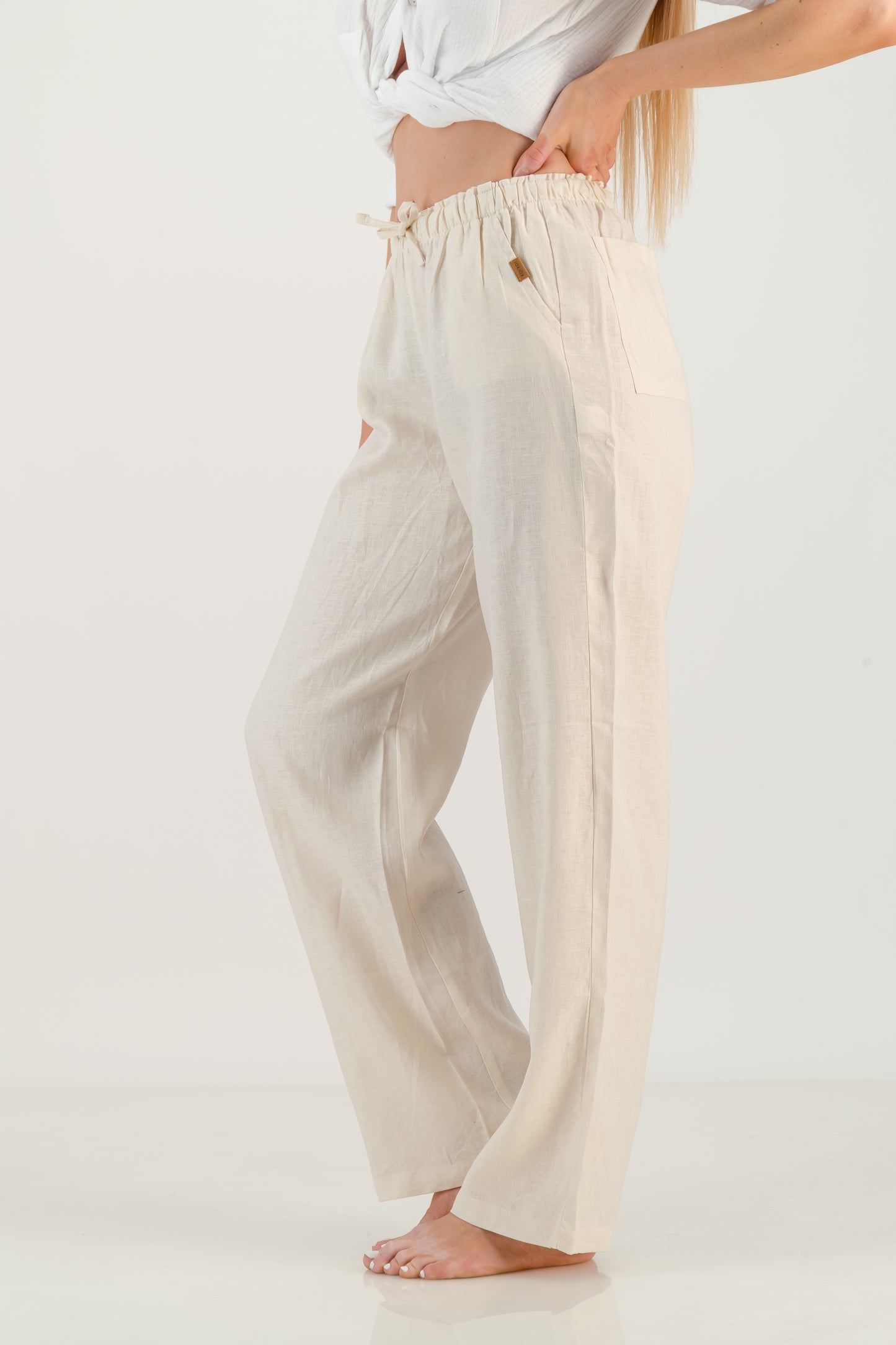 Linen Trousers - Cream