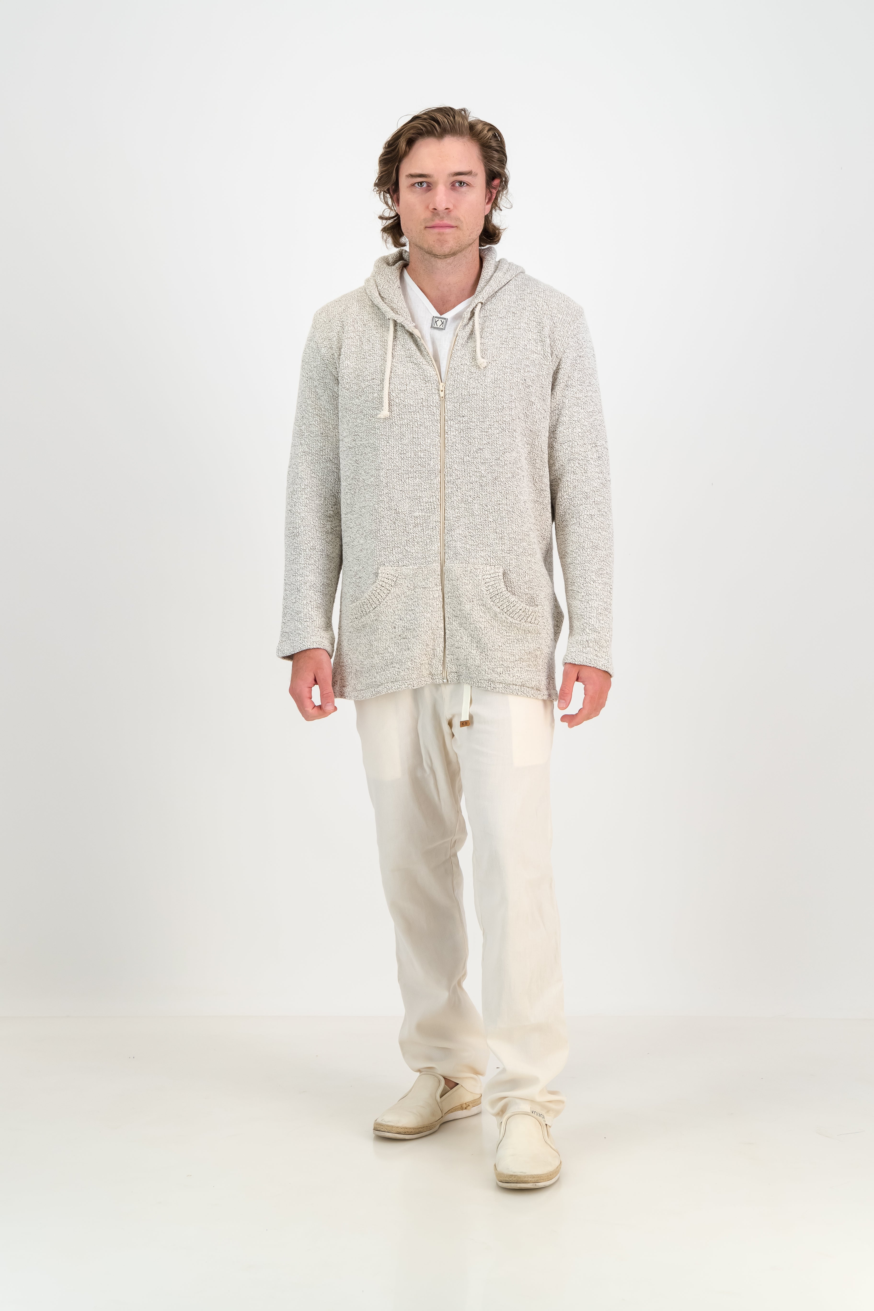 Mens Coastal Knitted Pocket Hoodie