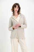 Ladies Knitted Pocket Hoodie - Natural