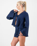 Isla Top - Navy Linen