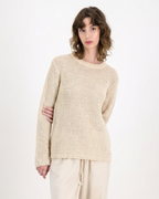 Ladies Thick Rib Round Neck Pullover - Cream