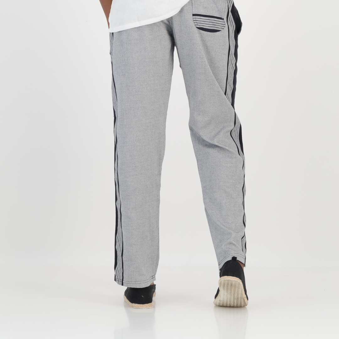 Regular  Fit Trousers - Grey & Black