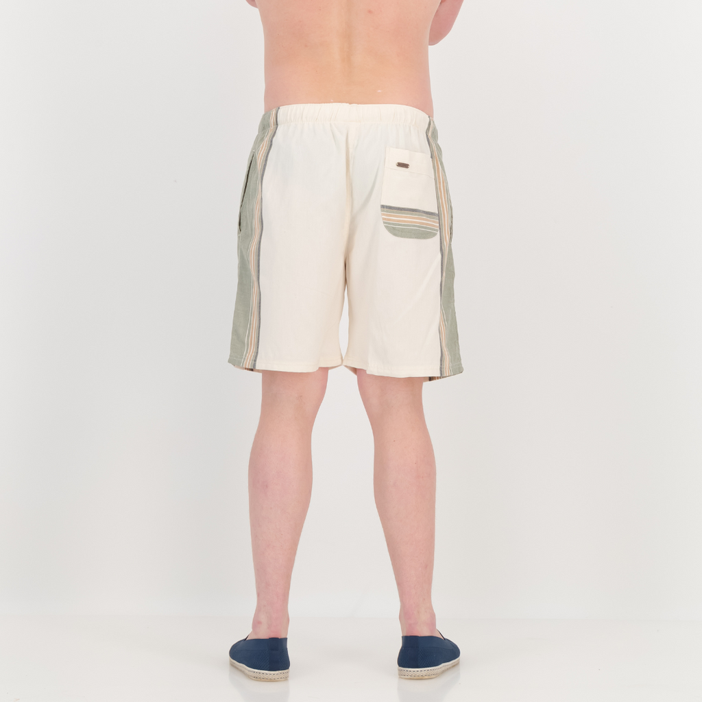 Relaxed Fit Shorts - Olive & Cream