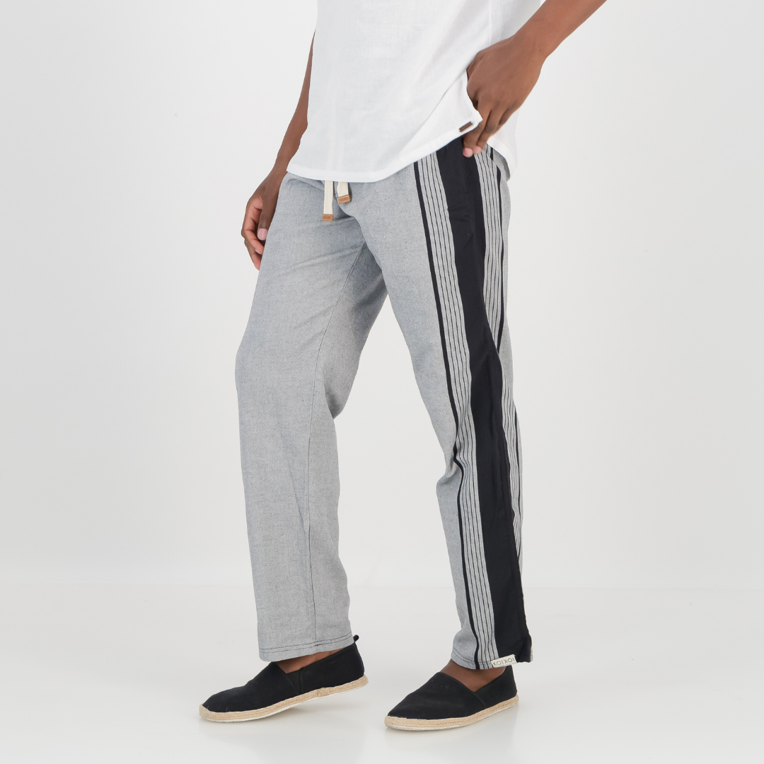 Relaxed Fit Trousers - Grey & Black