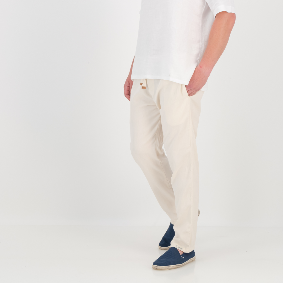 Tailored Fit Trousers - Solid Cream